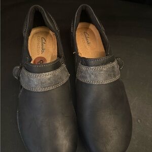 Clarks Womens Roseville Dot Slip On Black Size 8 M